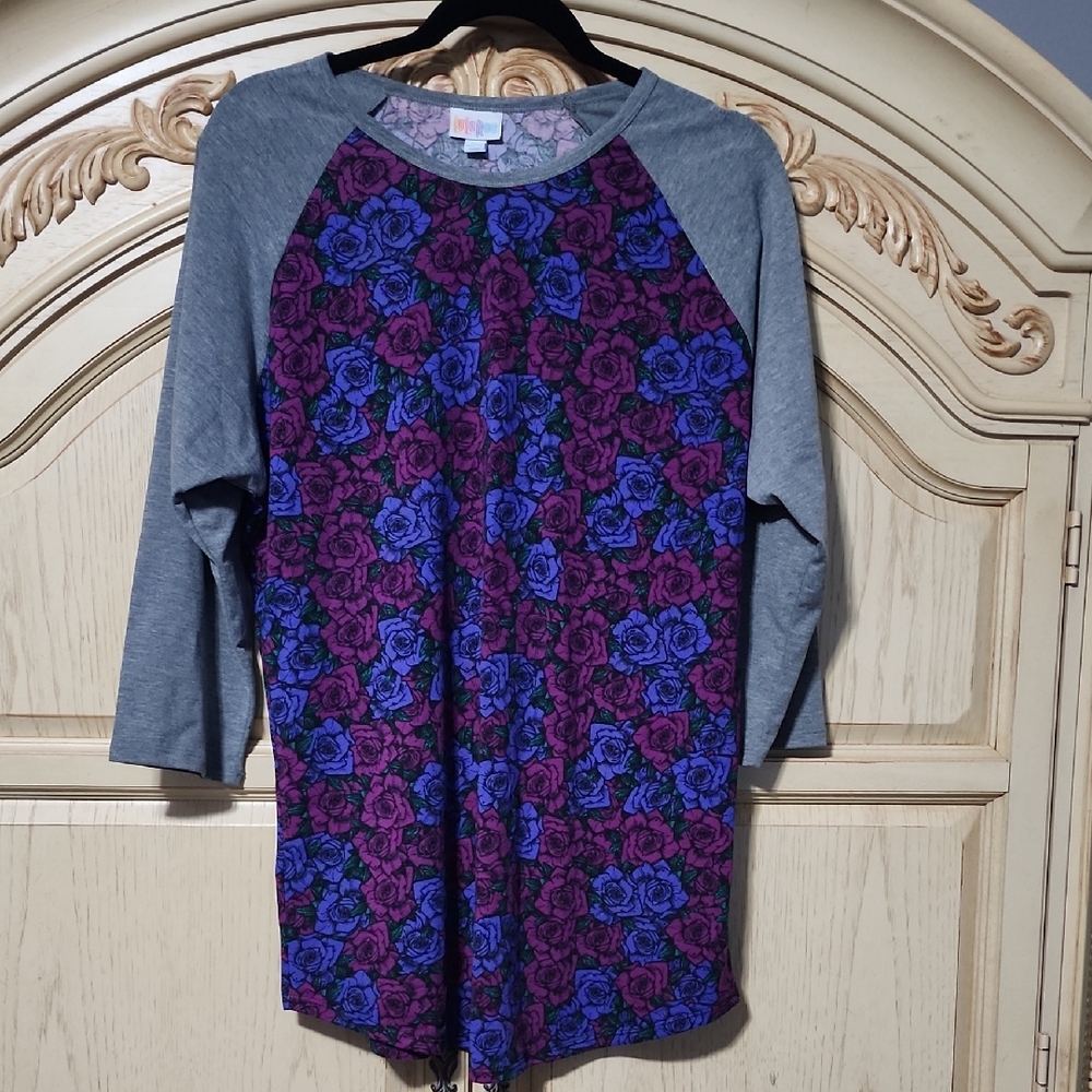 LuLaRoe Purple and Gray Top